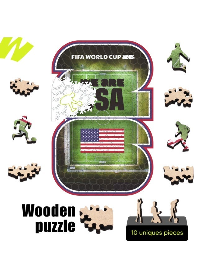 FIFA World Cup Official FIFA World Cup 2026 Wooden Puzzle – We Are USA 26 | Licensed Wooden Puzzle Gift - Image 2